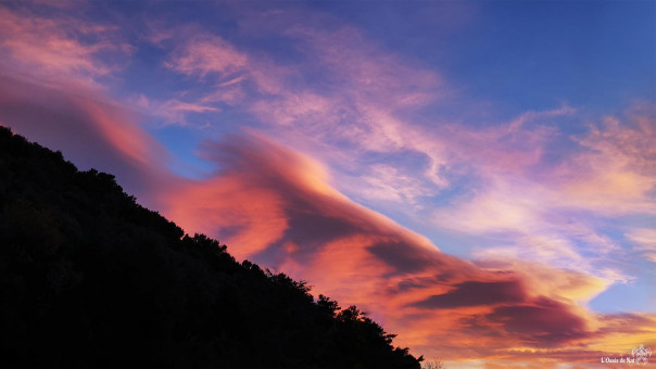 Coucher de soleil depuis le balcon