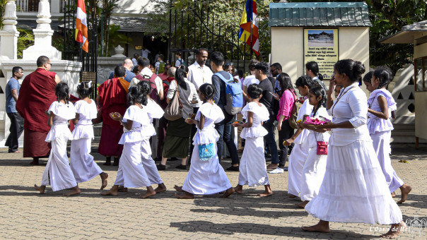 Jeunes filles emmenées par leur maîtresse, au temple de la dent