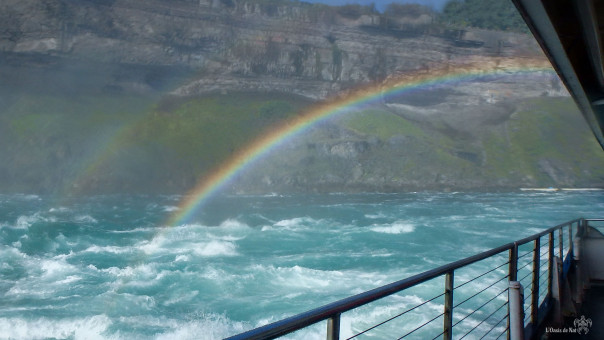 foison d'arc-en-ciel depuis le bateau