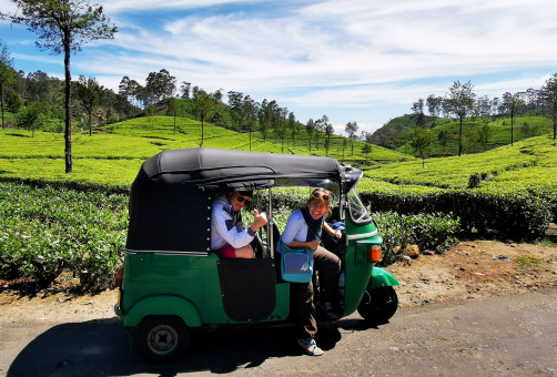 Le tuk tuk est la meilleure solution pour visiter les  les plantations de thé